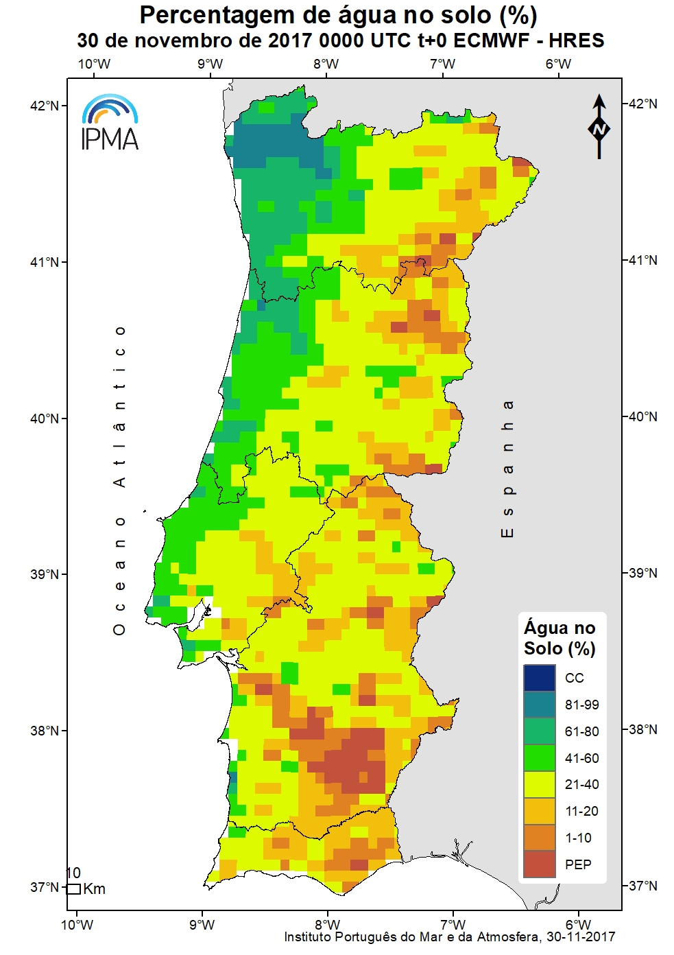índice meteorológico de seca - PDSI - Novembro 2017