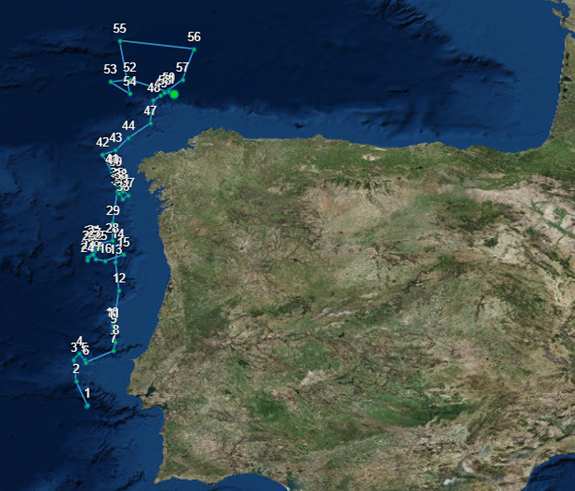 Path of Argo float WMO-3901909 since its deployment (29 December 2016) and 03 August 2018 (Source: Euro-Argo ERIC).