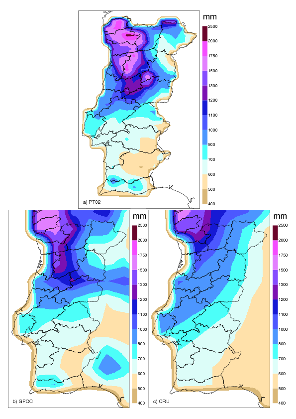 Distribuição espacial da precipitação diaria em Portugal Continental, 1961-1990