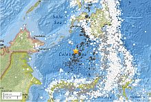 epicentral localization given by USGS