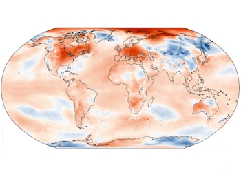 Anomalia da temperatura do ar à superfície em fevereiro de 2024 em relação à normal climatológica 1991–2020. Fonte: Copernicus Climate Change Service/ECMWF