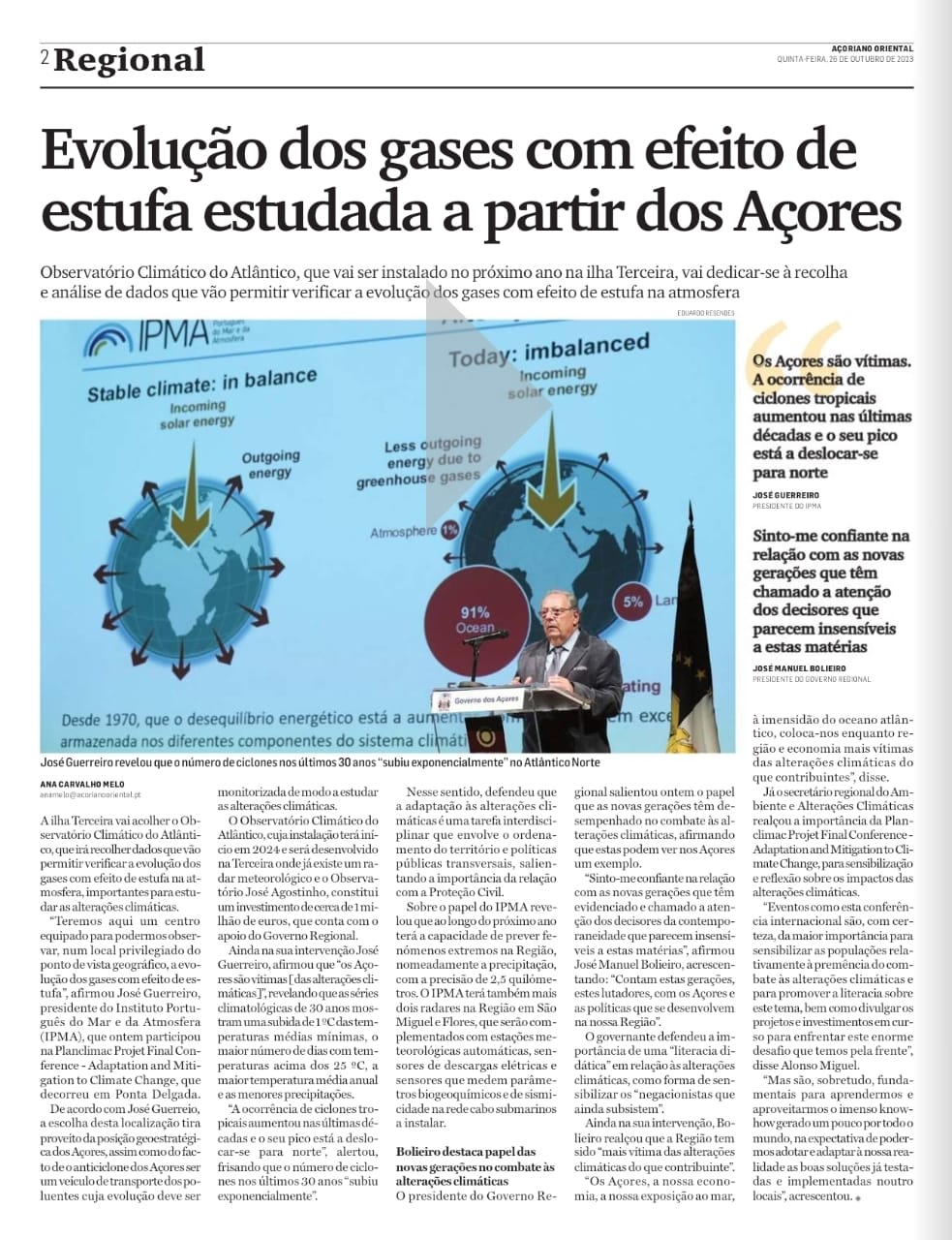 Artigo do "Açoriano Oeriental"