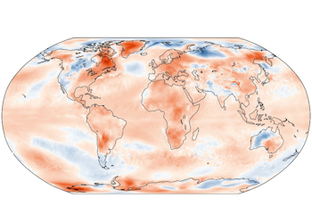 Anomalia da temperatura média do ar e percentagem de precipitação em fevereiro