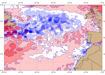 Figura 1: Anomalia da temperatura da superfície da água do mar para o mês de setembro de 2025, relativa- mente ao período 1991-2020, com base nas reanálises ERA5 (Hersbach et al., 2019).
