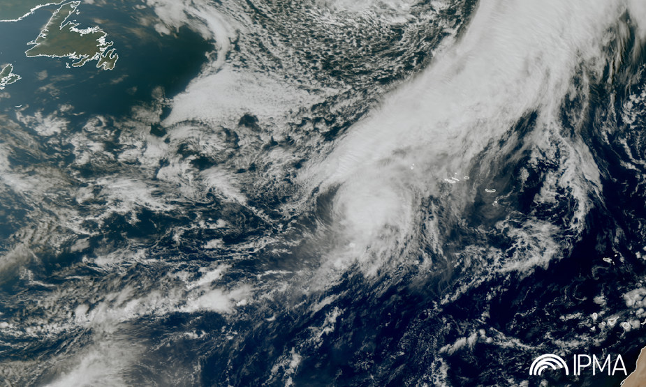 Figura 2: Imagem do satélite do ciclone tropical Gabrielle a oeste dos Açores, às 14:00, de 25 de setembro de 2025
