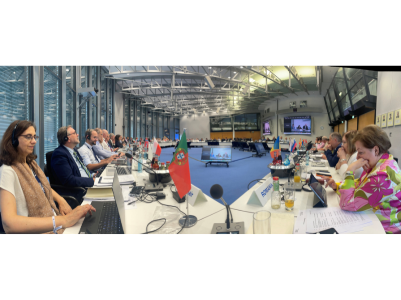 Sala de Conferências onde decorreu a reunião do Conselho, sede da EUMETSAT, Darmstadt