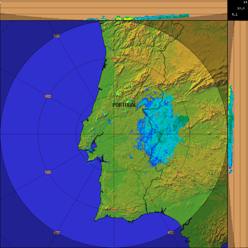Máximo reflectividade, Radar Meteorológico de Lisboa